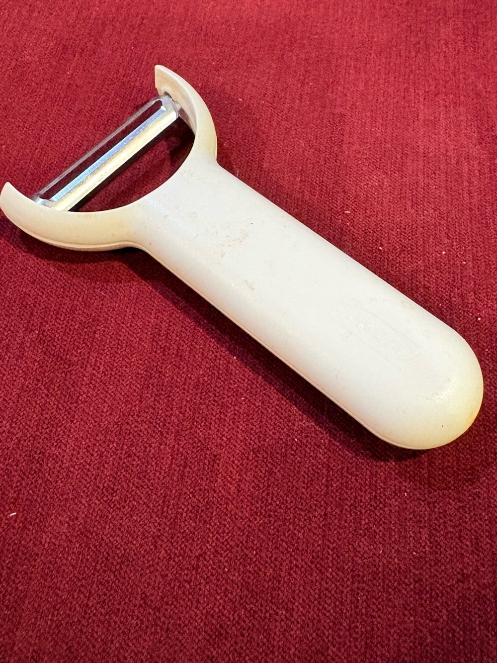 Pre Own Vintage IKEA White Y-Shaped Vegetable Peeler-5”